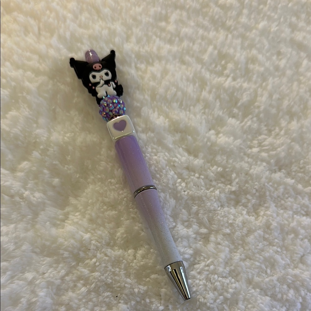 Cute Purple Gradient Pen with Character Topper